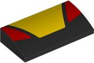 LEGO® onderdeel Dakpan Gebogen met Motief Zwart 88930pb184