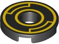 LEGO® los onderdeel Tegel Rond met Motief Zwart 15535pb15
