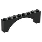 LEGO® los onderdeel Steen Boog in kleur Zwart 16577