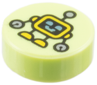 LEGO® Tegel Rond met Motief Geelachtig Groen 98138pb453