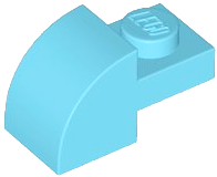 Plaatje in Gallery viewer laden, LEGO® los onderdeel Dakpan Gebogen Medium Azuurblauw 5841