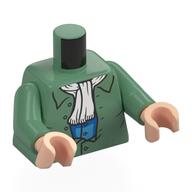 Plaatje in Gallery viewer laden, LEGO® los onderdeel Lijf met Motief Zandgroen 973pb6051c01