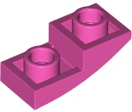 LEGO® onderdeel Dakpan Gebogen Omgekeerd Donker Roze 24201