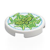 Plaatje in Gallery viewer laden, LEGO® los onderdeel Tegel Rond met Motief Wit 14769pb745