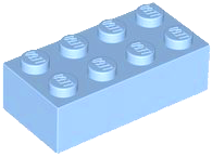 LEGO® los onderdeel Steen in kleur Helder Lichtblauw 3001