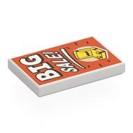 Plaatje in Gallery viewer laden, LEGO® los onderdeel Tegel met Motief in kleur Wit 26603pb583