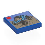 Plaatje in Gallery viewer laden, LEGO® los onderdeel Tegel met Motief Blauw 3068pb2766