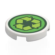 Plaatje in Gallery viewer laden, LEGO® los onderdeel Tegel Rond met Motief Wit 14769pb824