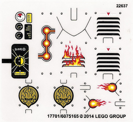 LEGO® stickervel set 70142-1 Eris' Fire Eagle Flyer (transparante achtergrond)