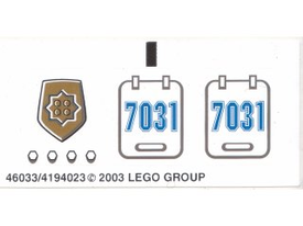 LEGO® stickervel set 7031-1 Helicopter