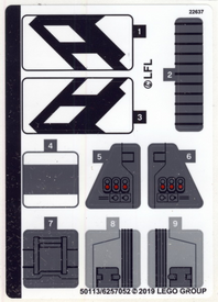 LEGO® stickervel set 75242-1 Black Ace TIE Interceptor
