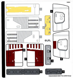 LEGO® stickervel set 75301-1 Luke Skywalker's X-Wing Fighter