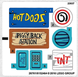 LEGO® stickervel set 75824-1 Pig City Teardown (internationale versie)