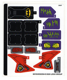 LEGO® stickervel set 76159-1 Joker's Trike Chase