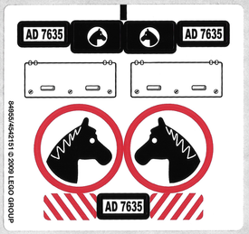 LEGO® stickervel set 7635-1 4WD with Horse Trailer