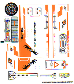 LEGO® stickervel set 7645-1 MT-61 Crystal Reaper, vel 1