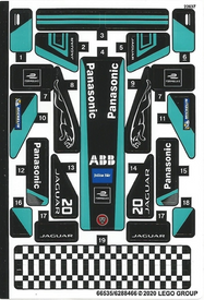 LEGO® stickervel set 76898-1 Formula E Panasonic Jaguar Racing GEN2 car & Jaguar I-PACE eTROPHY, vel 1