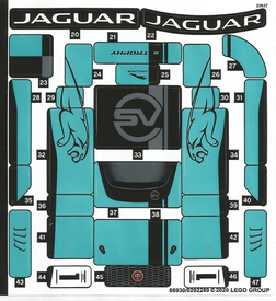 LEGO® stickervel set 76898-1 Formula E Panasonic Jaguar Racing GEN2 car & Jaguar I-PACE eTROPHY, vel 2