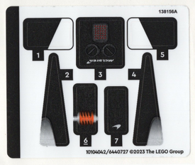 LEGO® stickervel set 76918-1 McLaren Solus GT & McLaren F1 LM, vel 1