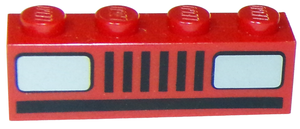 LEGO® los onderdeel Steen met Motief in kleur Rood 3010p08