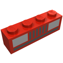 Plaatje in Gallery viewer laden, LEGO® los onderdeel Steen met Motief in kleur Rood 3010p08