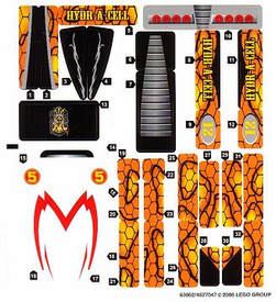 LEGO® stickervel set 8158-1 Speed Racer & Snake Oiler