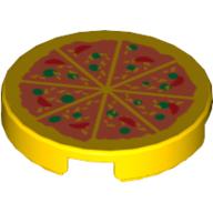 Plaatje in Gallery viewer laden, LEGO® los onderdeel Tegel Rond met Motief Geel 4150p02