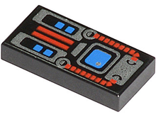 Plaatje in Gallery viewer laden, LEGO® los onderdeel Tegel met Motief in kleur Zwart 3069px28