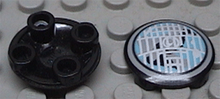 Plaatje in Gallery viewer laden, LEGO® los onderdeel Plaat Rond met Motief Zwart 2654pb001