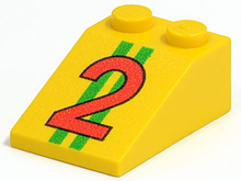Plaatje in Gallery viewer laden, LEGO® los onderdeel Dakpan met Motief Geel 3298pb011