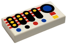 Plaatje in Gallery viewer laden, LEGO® los onderdeel Tegel met Motief in kleur Wit 3069p30