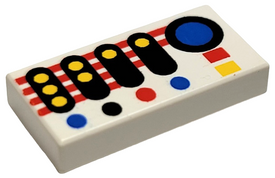LEGO® los onderdeel Tegel met Motief in kleur Wit 3069p30