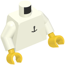 Plaatje in Gallery viewer laden, LEGO® los onderdeel Lijf met Motief in kleur Wit 973p09c01