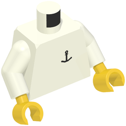 LEGO® los onderdeel Lijf met Motief in kleur Wit 973p09c01