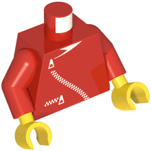 Plaatje in Gallery viewer laden, LEGO® los onderdeel Lijf met Motief in kleur Rood 973p0ac04