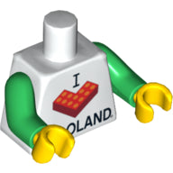 Plaatje in Gallery viewer laden, LEGO® los onderdeel Lijf met Motief Wit 973pb1941c01