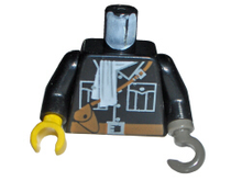 Plaatje in Gallery viewer laden, LEGO® los onderdeel Lijf met Motief Zwart 973px181c01