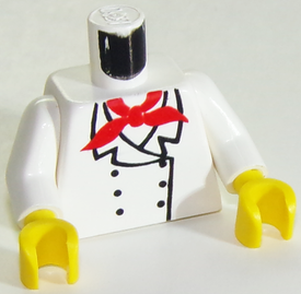 LEGO® los onderdeel Lijf met Motief in kleur Wit 973px3c01