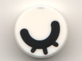 LEGO® los onderdeel Tegel Rond met Motief Wit 98138pb195