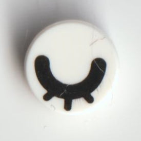 LEGO® los onderdeel Tegel Rond met Motief Wit 98138pb195