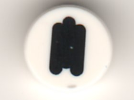 LEGO® los onderdeel Tegel Rond met Motief Wit 98138pb200