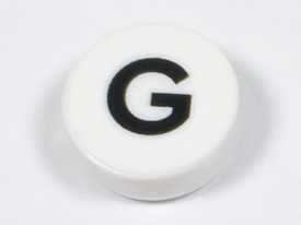 LEGO® los onderdeel Tegel Rond met Motief Wit 98138pb217