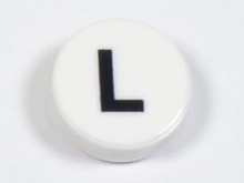 Plaatje in Gallery viewer laden, LEGO® los onderdeel Tegel Rond met Motief Wit 98138pb222