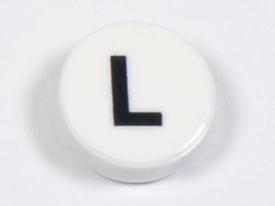 LEGO® los onderdeel Tegel Rond met Motief Wit 98138pb222