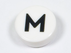 LEGO® los onderdeel Tegel Rond met Motief Wit 98138pb223