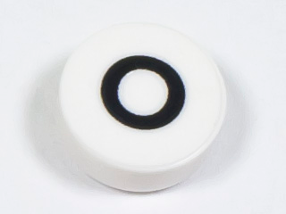 LEGO® los onderdeel Tegel Rond met Motief Wit 98138pb225