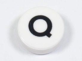 LEGO® los onderdeel Tegel Rond met Motief Wit 98138pb227