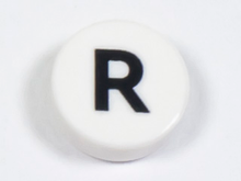 Plaatje in Gallery viewer laden, LEGO® los onderdeel Tegel Rond met Motief Wit 98138pb228