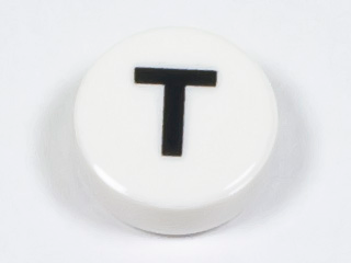 LEGO® los onderdeel Tegel Rond met Motief Wit 98138pb230