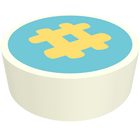 LEGO® los onderdeel Tegel Rond met Motief Wit 98138pb246